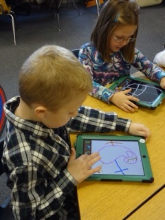 Student using an iPad 